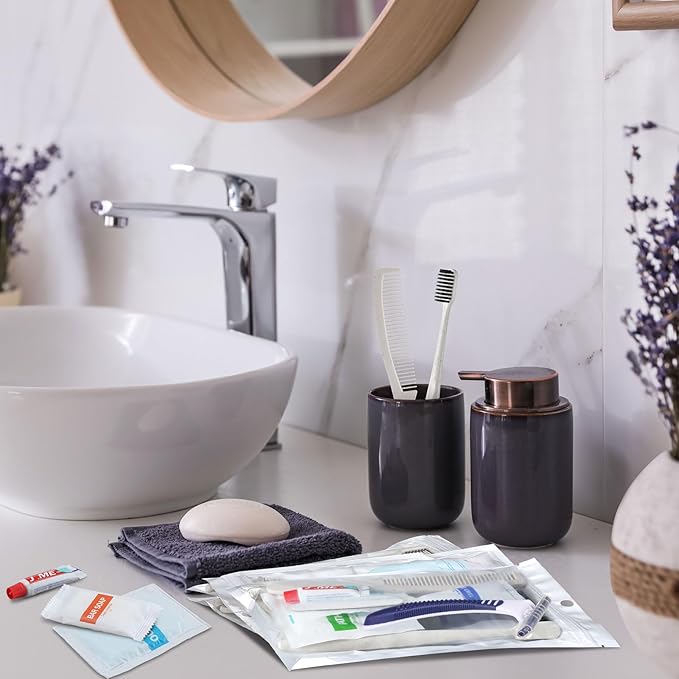 Suclain 48 Sets Hygiene Kits for Homeless in Bulk Homeless Basic Toiletry Kits Care Package Supplies Individually Packed for Men Women Travel Charity Hotel Business