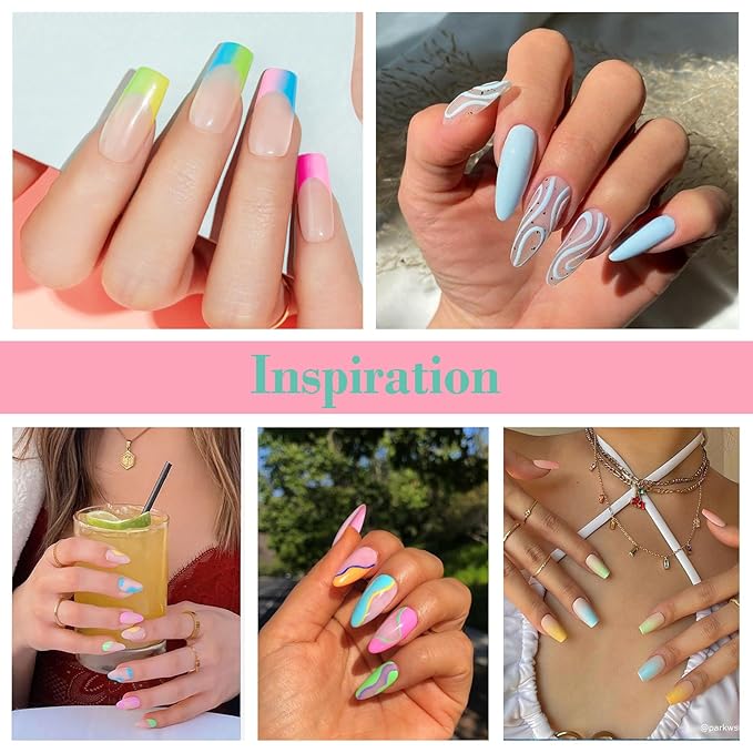 AZUREBEAUTY 170Pcs Dip Powder Nail Kit, 36 Color Neon Bright Blue Yellow with Dipping Powder Base/top Coat Activator Liquid Set & Removel Kit for French Nail Art Salon DIY Home