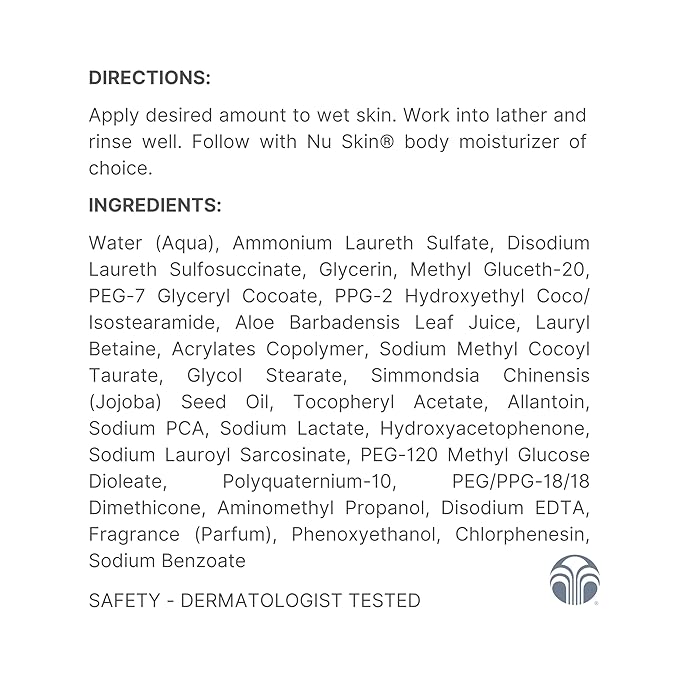 Nu Skin Liquid Body Bar | Moisturizing Cleanser for Soft, Refreshed Skin | Gentle Body Wash with Light, Invigorating Fragrance | 8.4 oz | 1 Pack