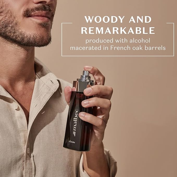 Malbec Eau de Toilette By O Boticario, Cologne For Men, Long-Lasting Fragrances, French Oak Barrel-Aged Red Wine & Woody Amber Perfume Scent, 3.4 Ounce
