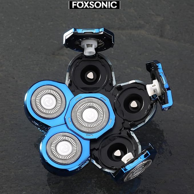 Universal Blue 6 Blades Shaver Replacement Heads for Head Shaver