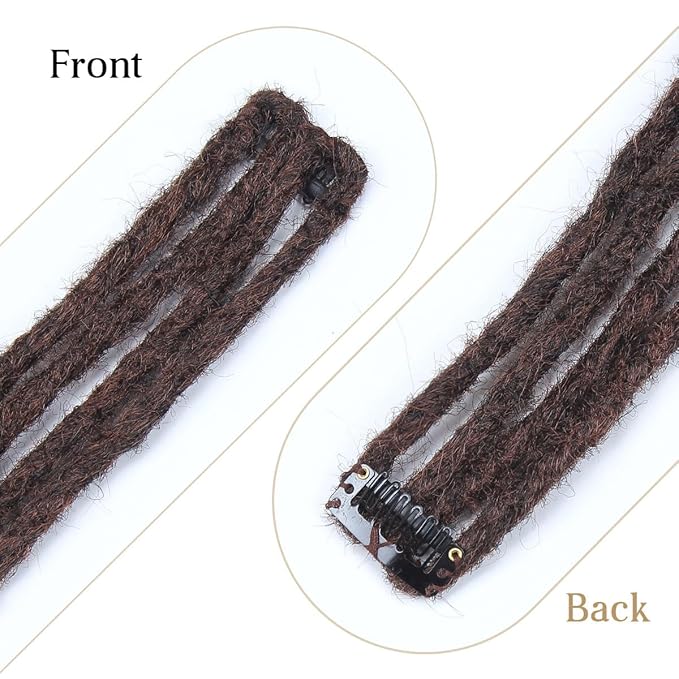 Ombre Auburn 5 Clips-In Dreadlock Extensions for Women, 24 inch Clips-In Synthetic Dreadlocks Hair Extensions with Double Ended Dreads Attached …