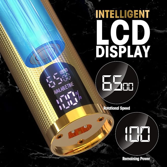 Suttik Professional Hair Clipper and Trimmer Set, Barber Clippers Set for Men Professional Kit, Beard Trimmer Haircut Kit, Cordless Clippers for Hair Cutting,Gold