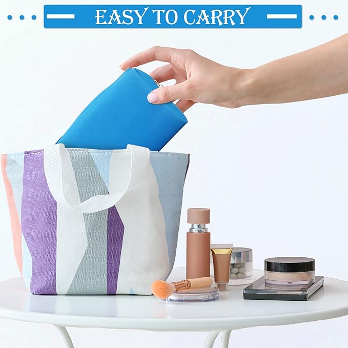 Sanwuta 9 Pcs Preppy Makeup Bag PU Leather Cosmetic Bag Makeup Pouch Plain Waterproof Toiletry Organizers for Traveling Preppy Travel Purse End of the Year Teacher Gifts Bulk(Blue)