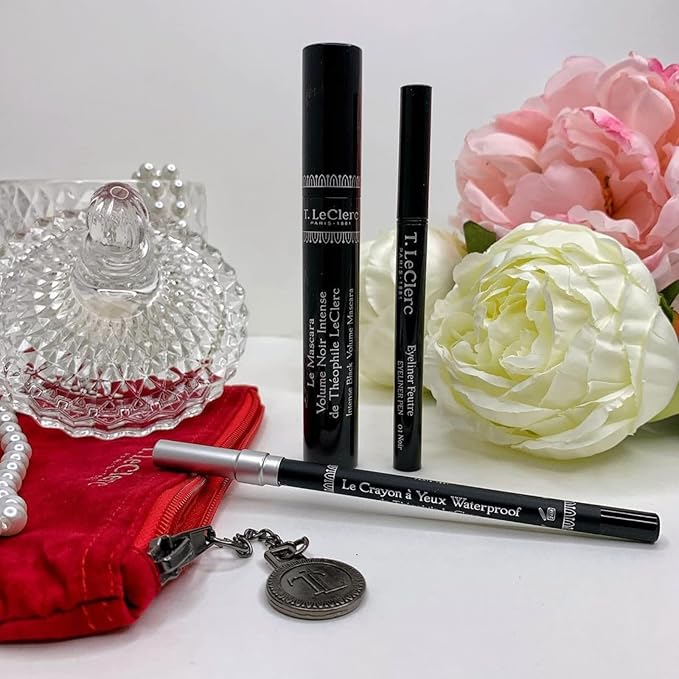 T. LeClerc Waterproof Eye Pencil - Creamy Contour Eyeliner for Water Line & Lash Line Precision Sharp Tip Long Lasting & Defining Easy to Color Smudge Proof Smokey Eye Makeup (Brun Place Des Vosges)