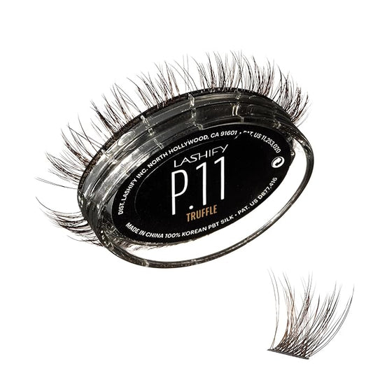 Lashify Plushy 11mm Gossamer Lashes in Truffle Color, Easy DIY False Lashes for a Voluminous Yet Still Natural Look