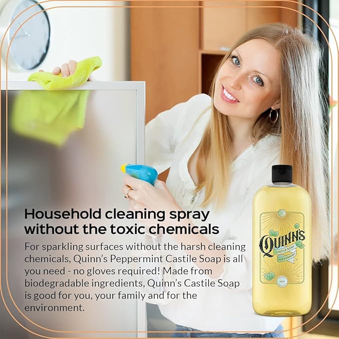 Quinn's Pure Castile Organic Unscented Liquid Soap 32 oz Pure Castile Organic Peppermint Liquid Soap 32 oz