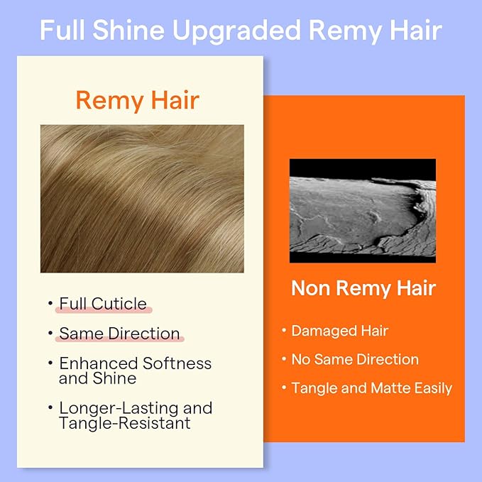 Full Shine Balayage Clip in Hair Extensions Human Hair Blonde Clip in Extensions Human Hair Light Brown to Blonde Remy Clip Hair Double Weft 7 Pcs 12 Inch