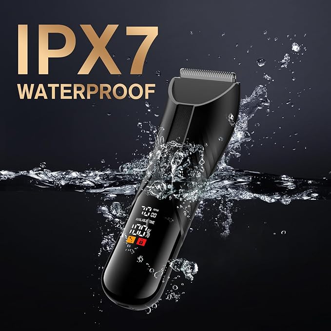 Manscape Electric Body Hair Trimmer - IPX7 Waterproof Ball Trimmer for Men with LED Light, Wet/Dry Groomer, USB-C Rechargeable, Travel Bag Included - Men's Pubic, Groin and Body Shaver