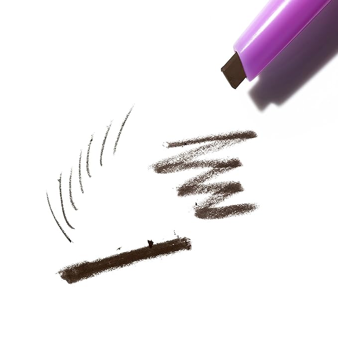 Kosas Brow Pop - Longwear Eyebrow Makeup, Dual-Sided Defining Pencil with Castor Oil for Soft, Natural Look of Real Hair - Dark Brown