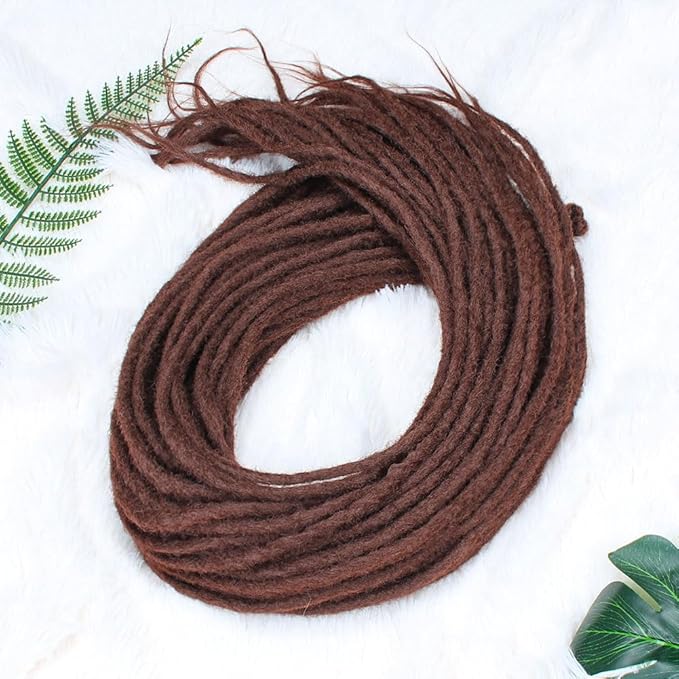 36" Medium Auburn Dreadlocks Extension Soft Synthetic Crochet Hair Super Long Dread Extensions Reggae Style for Women (10 Strands)