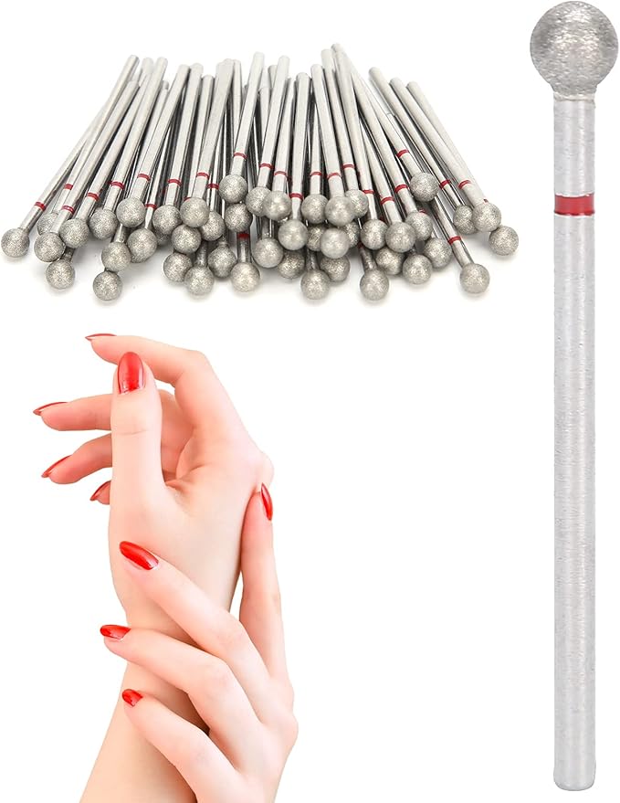 Practical Nail Drill Bits, 50Pcs Nail Polishing Grind Head Replacement Accessory Manicure Tool For Acrylic Gel Nails Cuticle Clean Pedicure (F-5.0mm)