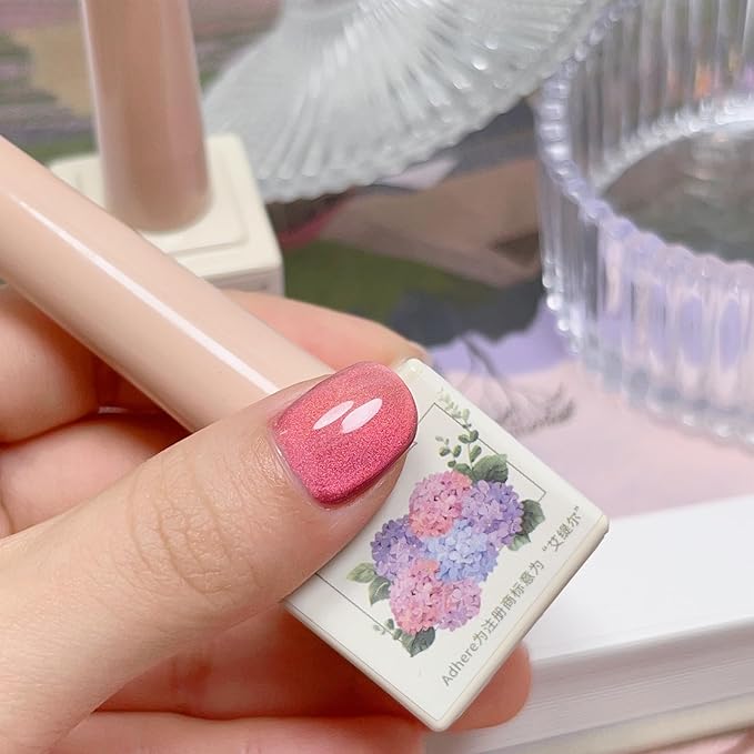 5Pcs 12ML Adhere Cat Eye Soak Off UV LED Gel Nail Polish Set,Water Light Sensation Colorful Light Ultrafine Magnetic Powder Blue Green Cat Eye with Magnet+ 7.3ML Black Color Gel Polish