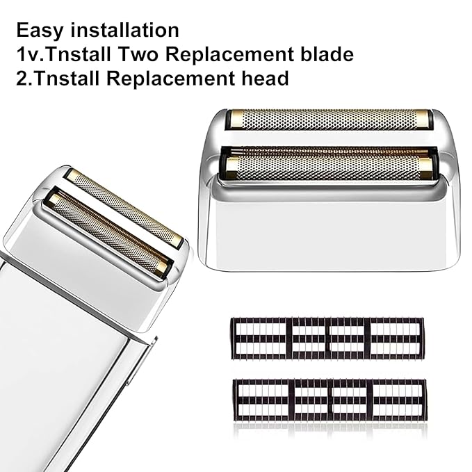 3 pack Professional Replacement Foil and Cutters for BaBylissPRO Barberology Double Foil Shaver, Compatible with BaBylissPRO Barberology FXFS2 Shaver，silver