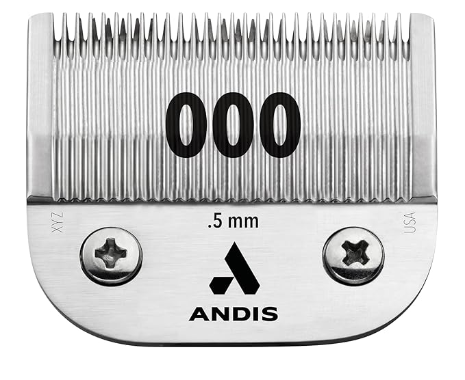 Andis 64073 Ultra Edge Detachable 0.5mm Clipper Blade - Built with Carbonized Steel, Close-Cutting Technology with Long Life Sharp Blades - Size 000 - 1/50-Inch Cut Length, Chrome
