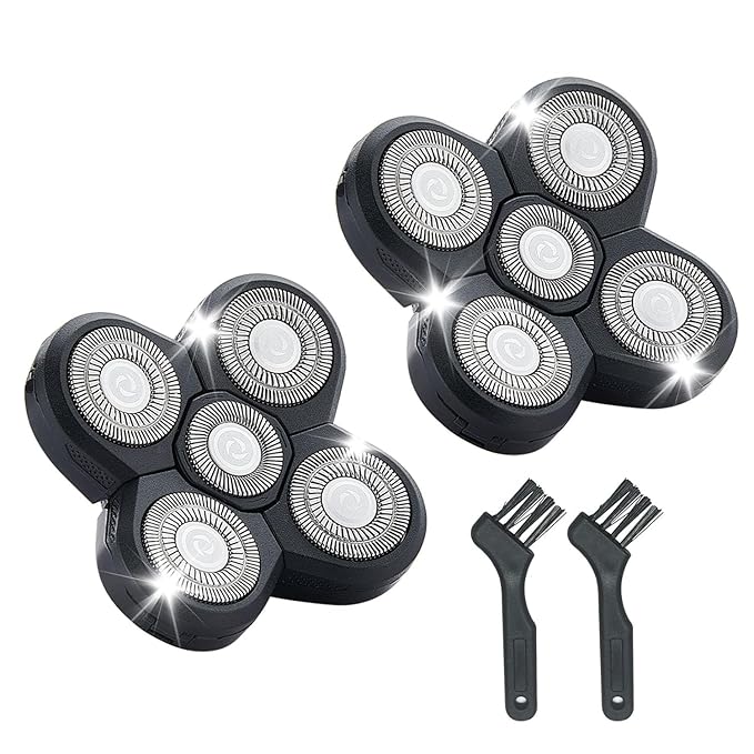 Shaver Replacement Blades Compatible with Freedom Head Shaver Kit, 5 Head Replacment Shaver Heads for Bald Men Head and Face Electric Razor Shaver Head (Heads/2PCS)