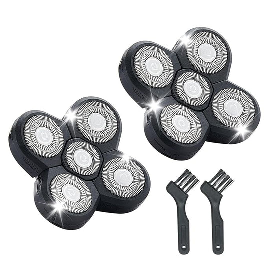 Shaver Replacement Blades Compatible with Freedom Head Shaver Kit, 5 Head Replacment Shaver Heads for Bald Men Head and Face Electric Razor Shaver Head (Heads/2PCS)