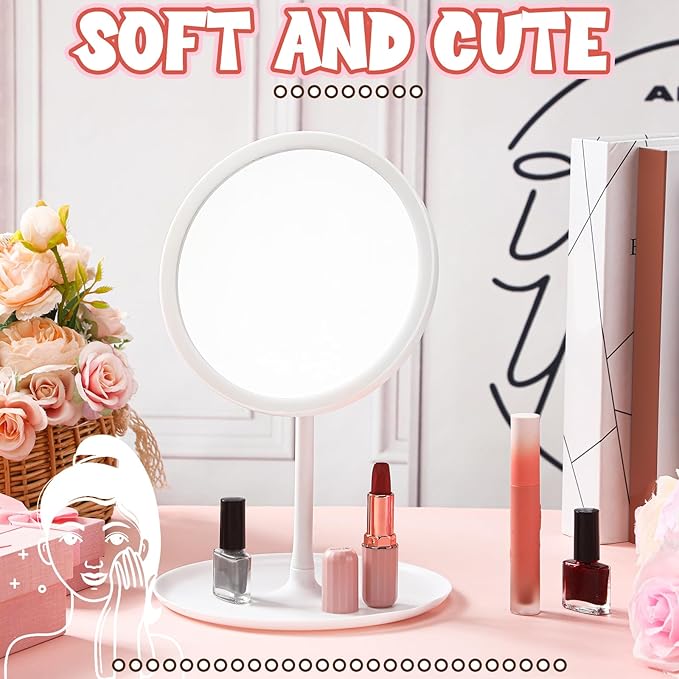 6 Pcs Spa Party Mirror Spa Party Supplies Sleepover Accessory Favors Makeup Mirror for Sleepover Slumber Birthday Favors Gift(White)