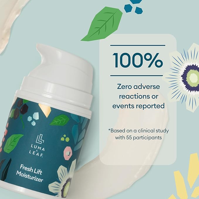 LUMA & LEAF Fresh Lift Facial Moisturizer, 1.7 FL Oz – Anti Aging Face Cream with Hyaluronic Acid & Tetrapeptide, Collagen Booster to Firm, Smooth Wrinkles & Hydrate Sensitive Skin
