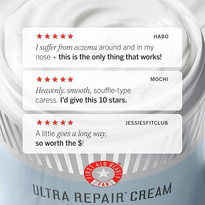 First Aid Beauty - Ultra Repair Cream, Intense Hydration Whipped Colloidal Oatmeal, Clinically Proven to Strengthen Skin Barrier in 7 Days & Helps Relieve Eczema, Luxury Moisturizer, 6 oz + Bonus, 2ct