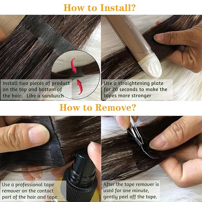 Kinky Curly Tape in Hair Extension Double Sided Skin Weft Brazilian Human Hair for Black Women 14Inch 50G 20PCS/Set Seamless Afro Curly Tape In Extensions Natural Color Invisible Tape Hair Extensions