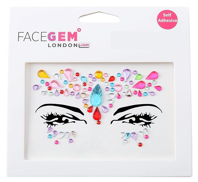 32 PCS Face Gems (RANDOM DESIGNS) Self- Adhesive Glitter Jewel Tattoo Sticker Festival Gems Rave Party Body Make Up C2ZAKMIX-A