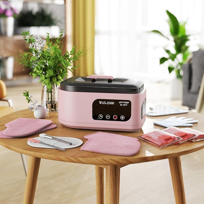 BAOSHISHAN Paraffin Wax Machine For Hand and Feet, 4 Timing Setting Paraffin Wax Machine, 3500ml Hand Wax Paraffin Machine, Paraffin Wax Warmer for Home Spa Moisturizing Arthritis(5 Pack Refills)