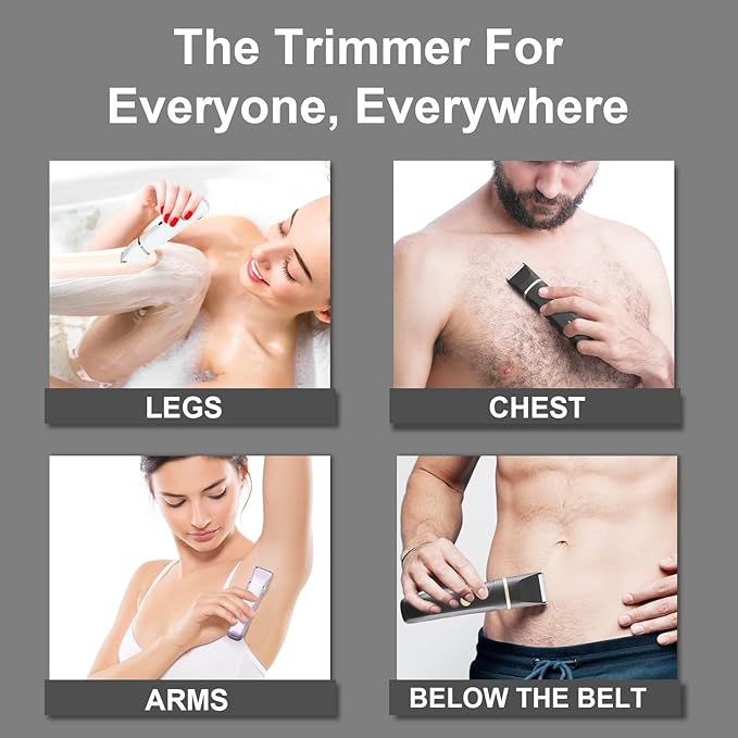 Areyzin Body Hair Trimmer & Groomer, 3 in 1 Pubic Hair Trimmer, USB Recharge, Replaceable Blade, IPX7, Men's Black Grooming Kit