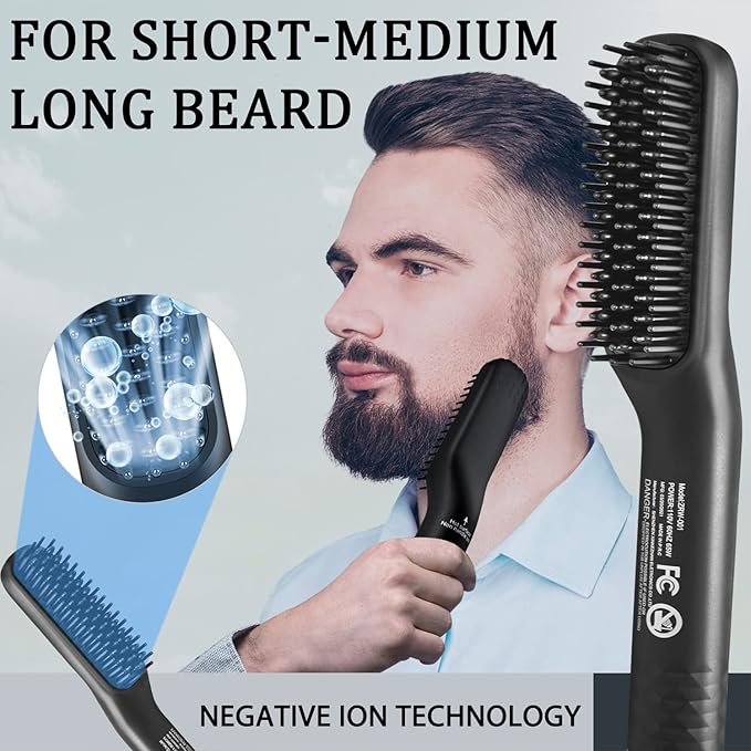 XIKEZAN Beard Kit for Men Grooming & Straightening Set,w/Beard Straightener,2 Pack Oil,Balm,Comb,Scissor,Brush,Fathers Birthday Valentines Gifts for Him Dad Men Boyfriend Christmas Stocking Stuffers