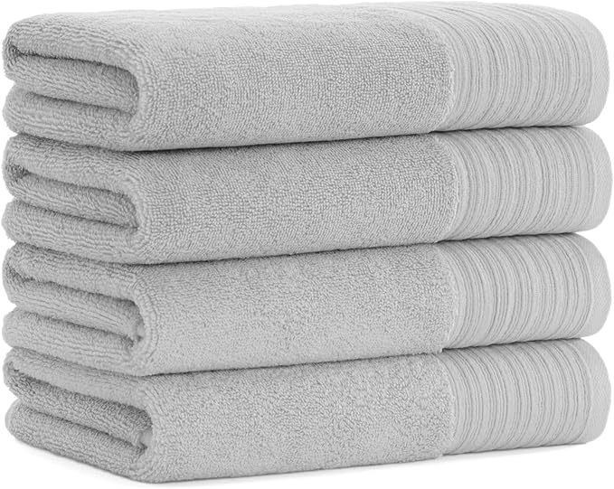 Aston & Arden Anatolia Turkish Hand Towels - Pack of 4-100% Ring Spun Cotton, Soft Plush Absorbent, 600 GSM Low Twist Weave, Premium Towel for Hotel, Spa, Bathroom, 18 x 32 in, Smoke Grey