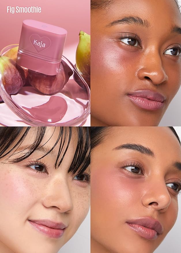 Kaja Cheek & Lip - Dewy Bar 04 Fig Smoothie Sorbet | Creamy Blusher and Balm Multi-Stick, 45% Moisturizing Oil, Apple Extract, Vitamin-Hyaluronic Acid Infused, High Shine, Mother's Day, 10g