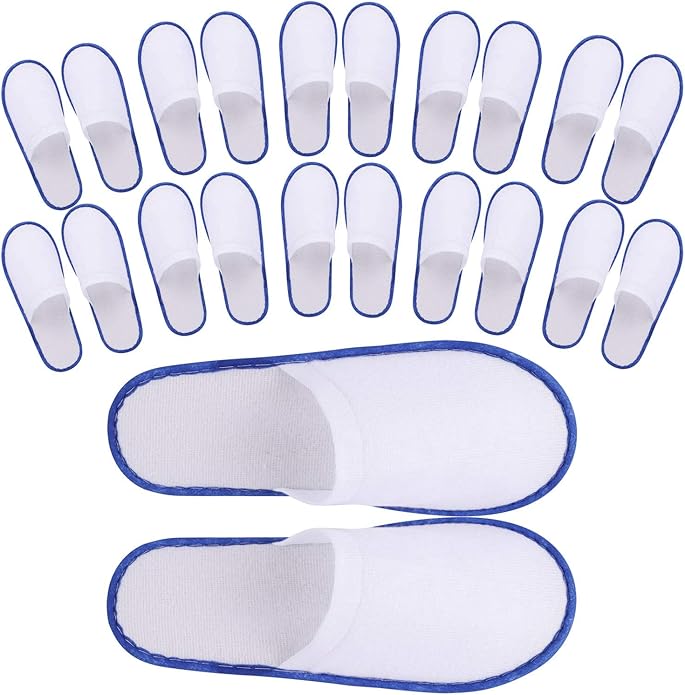24 Pairs Spa Slippers Flip Flops Disposable Slippers for Hotel Guests Women Men Closed Toe Super Comfort White