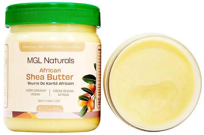 Raw African Shea Butter Ivory, 100% Pure, and Unrefined. Nourish and moisturize hair and skin. Use alone or DIY recipes. From Ghana, West Africa. 16oz in jar
