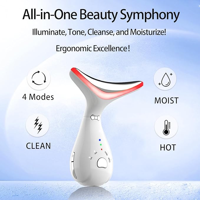 4 in 1 Facial-Device,Facial Wand,Red-Light-Therapy for Face and Neck