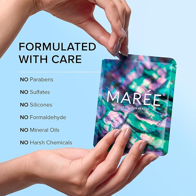 MAREE Eye Gels - Under Eye Patches for Puffy Eyes and Dark Circles with Natural Marine Collagen & Hyaluronic Acid - Anti-Aging Masks for Face to Soothe Puffiness - Undereye Mask Patches
