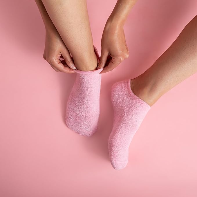 Barefoot Scientist Sleep On It Overnight Moisturizing Gel Socks, Nourish Your Feet, Sip Back & Relax, Pink and Champagne, 2 Pack