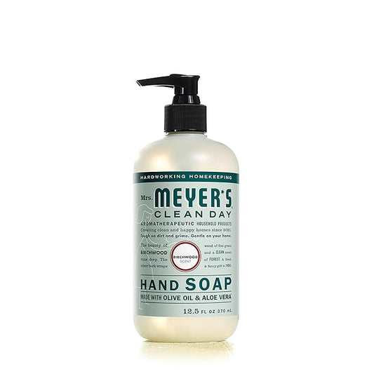 MRS. MEYER'S CLEAN DAY Hand Soap, Made with Essential Oils, Biodegradable Formula, Birchwood, 12.5 fl. oz