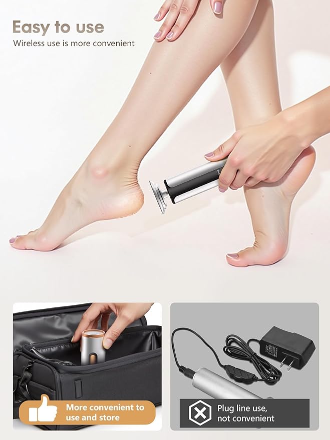Electric Feet Callus Remover - 2 in 1 Cordless Electric Foot File Nail Grinder,Electric Callus Remover for Feet with 3 Modes,Dry Skin Remover for Feet (Silver)
