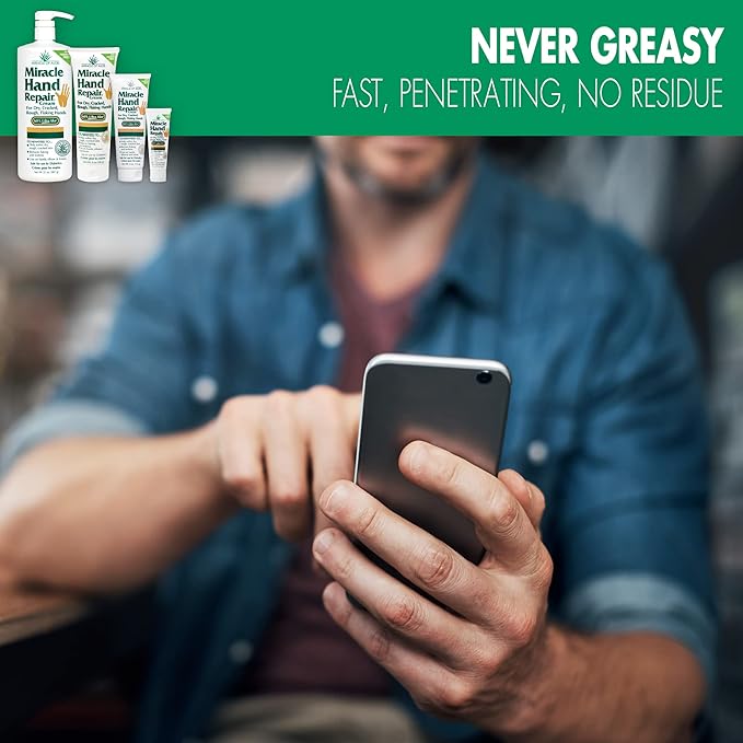 Miracle of Aloe Miracle Hand Repair Cream 8 oz Healing Aloe Vera Lotion for Dry, Cracked Hands with 60% Ultra Aloe Gel - Moisturizes, Softens, and Repairs - Non-Greasy (4-Pack)