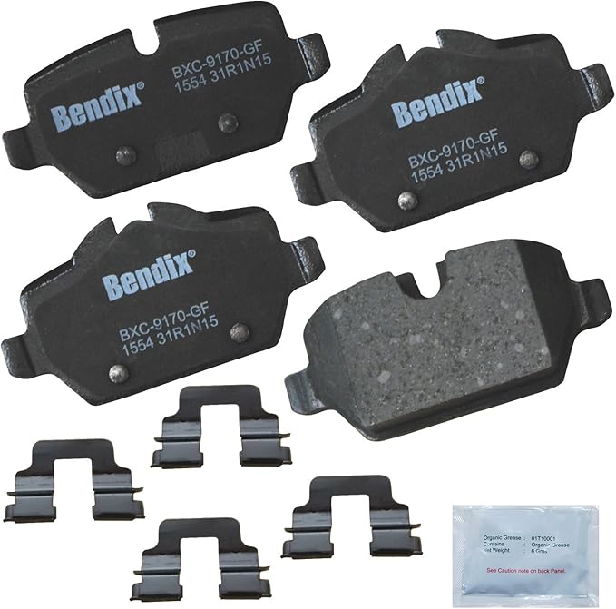 Bendix Priority1 CFC1554 Ceramic Rear Brake Pads for Mini Cooper Countryman 2016-2011, Cooper Paceman 2016-2013