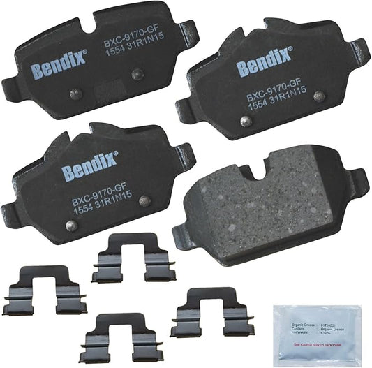 Bendix Priority1 CFC1554 Ceramic Rear Brake Pads for Mini Cooper Countryman 2016-2011, Cooper Paceman 2016-2013