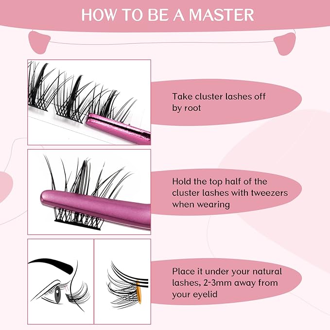 Cluster Eyelashes, 72 Pieces Individual Eyelashes, Eyelash Cluster DIY Eyelash Extensions, Super Thin Band Reusable Soft & Comfortable (Dazzle-D-14 mm)