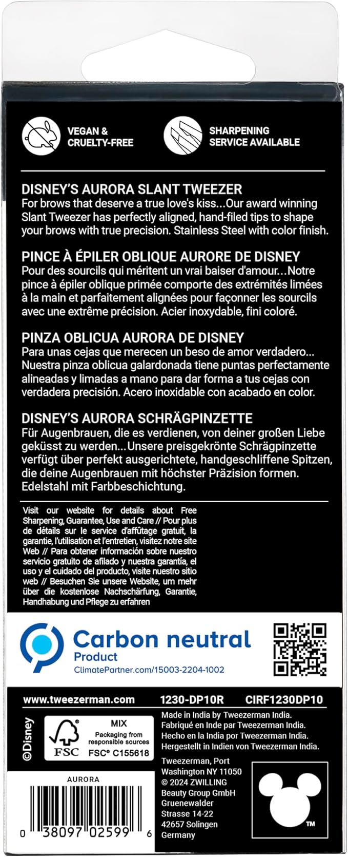 Tweezerman Aurora Slant Tweezer - Eyebrow Tweezers for Women and Men