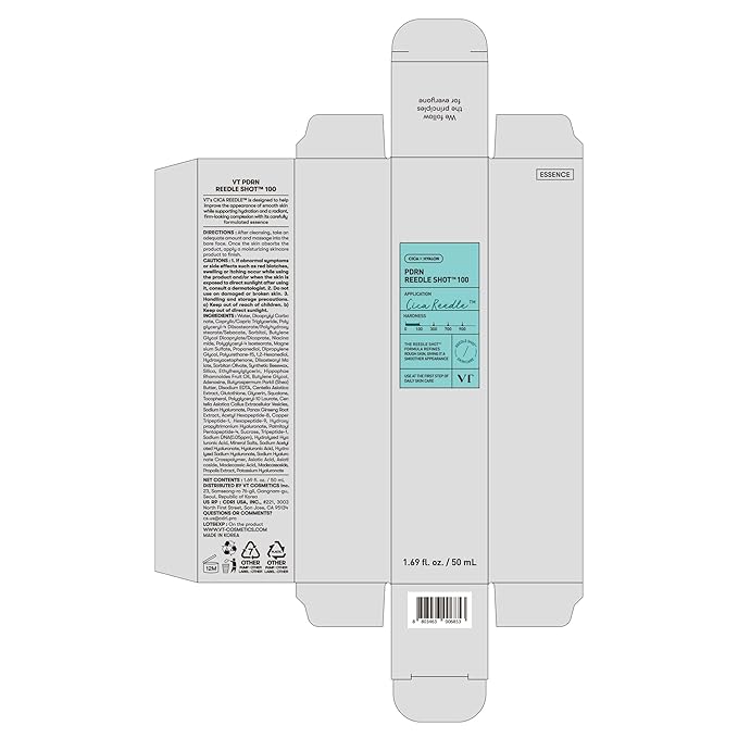 VT COSMETICS PDRN Reedle Shot 100, Spicule Microneedling Serum, Vegan PDRN, Centella Asiatica, Hyaluronic Acid, Exfoliation, Soft & Glass Skin, Korean Liquid Skin Booster 1.69Fl Oz (50ml)