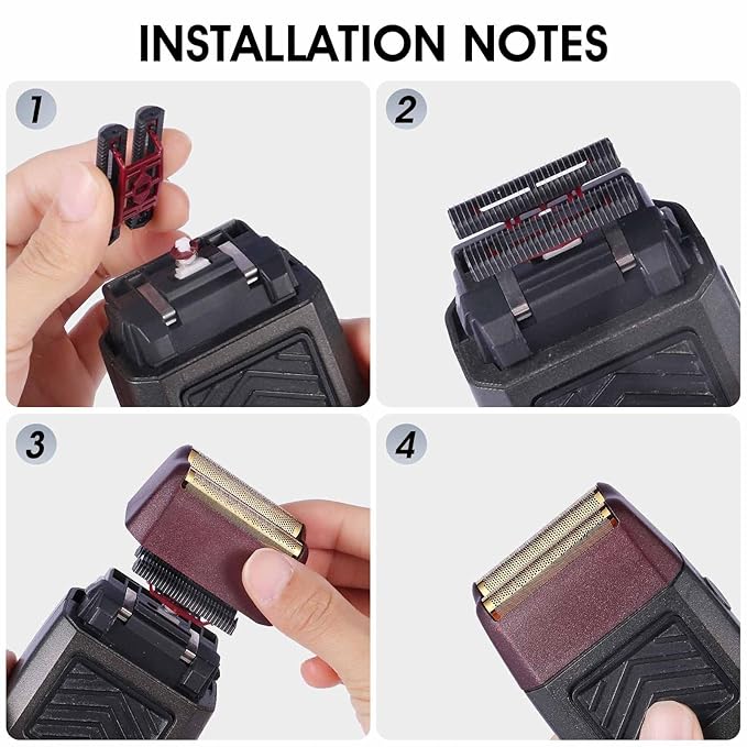 Professional 5 Star Series Finale Shaver Shaper Replacement Foil and Cutter Bar Assembly Compatible with Shaver Model 7031-100, 7043-100 Super Close Super Close Shaving Replacement Heads Black