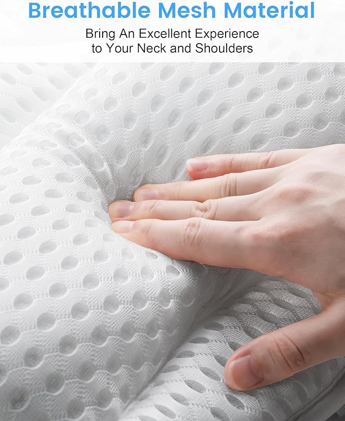 Bath Pillow, Bath Pillows for Tub Neck and Back Support, Soft 4D Air Mesh Bathtub Pillow 16.5 x 17.3 INCH, with 6 Powerful Suction Cups, Bath Accessories Relaxing Gifts for Women (White)