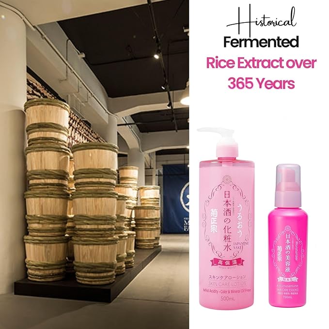 Moisturizing Facial Toner Lotion & Hydrating Face Serum, Hydrating Facial Toner with Fermented Rice Extract & Amino Acids + Organic Essence with Vitamin C & Ceramide for Daily Skincare