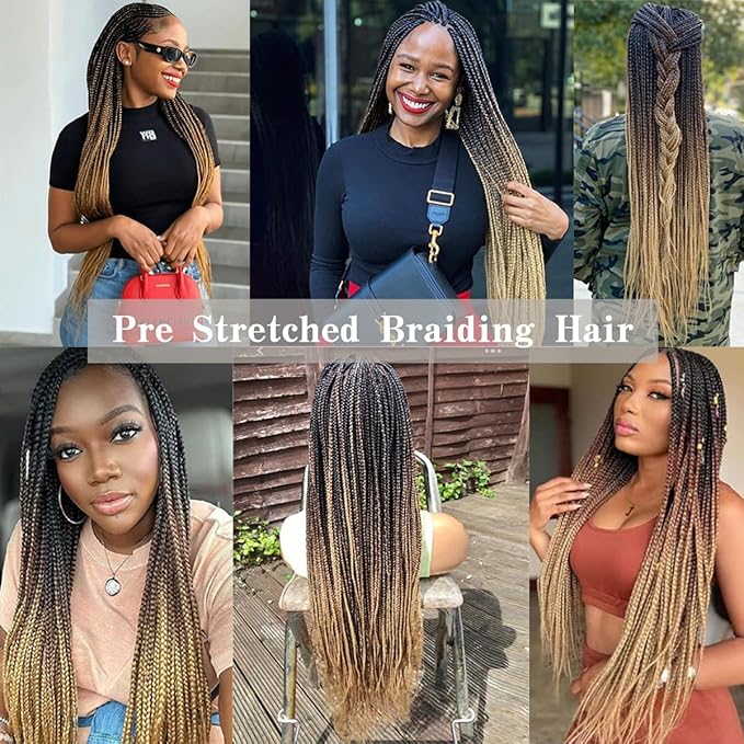 Colors Braiding Hair Pre stretched 28 Inches 3 Bundles Extensions Synthetic Hair Three Color Mix Diy Combinations