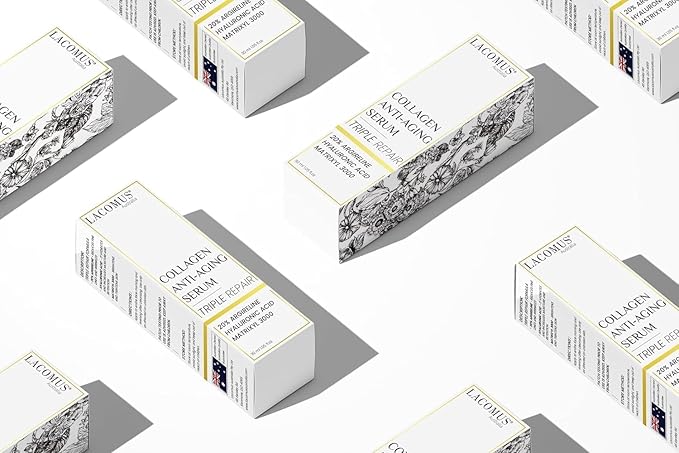 Organic Collagen Anti-Aging Serum | Triple Repair with 20% Argireline, Hyaluronic Acid and Matrixyl 3000 - Hydrating Formula for All Skin Types - Vitamin C Face Serum for Luminous Radiance