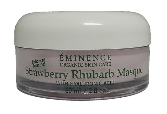 Eminence Organic Skincare Strawberry Rhubarb Masque with Vegan Friendly Hyaluronic Acid, 2 Fluid Ounce